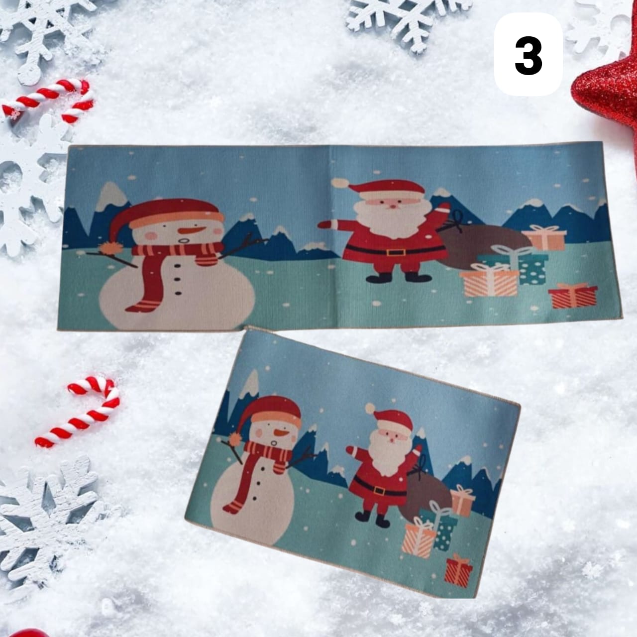 Tapete Cocina Navideño Felpado  Ultra Absorbente + Gratis Tapete Pequeño
