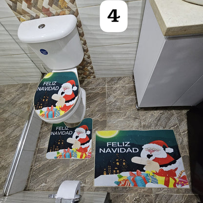 Tapetes Navideños para baño X3