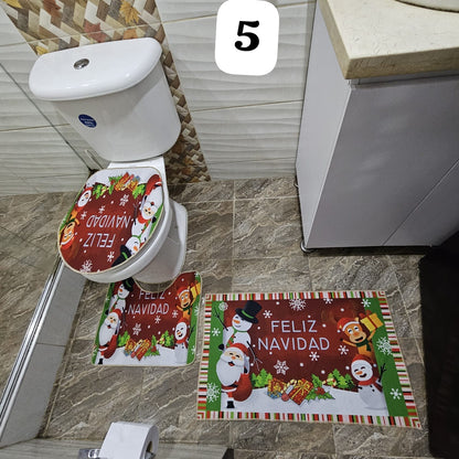 Tapetes Navideños para baño X3