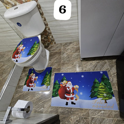 Tapetes Navideños para baño X3