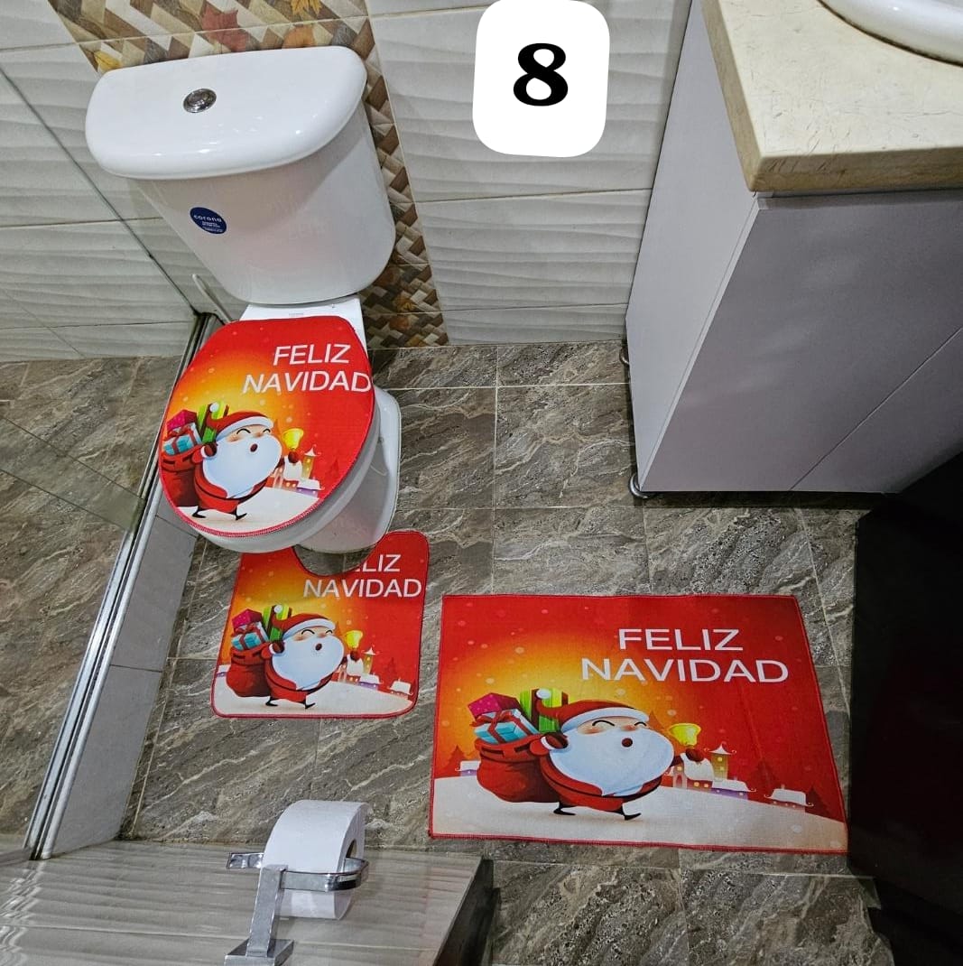 Tapetes Navideños para baño X3