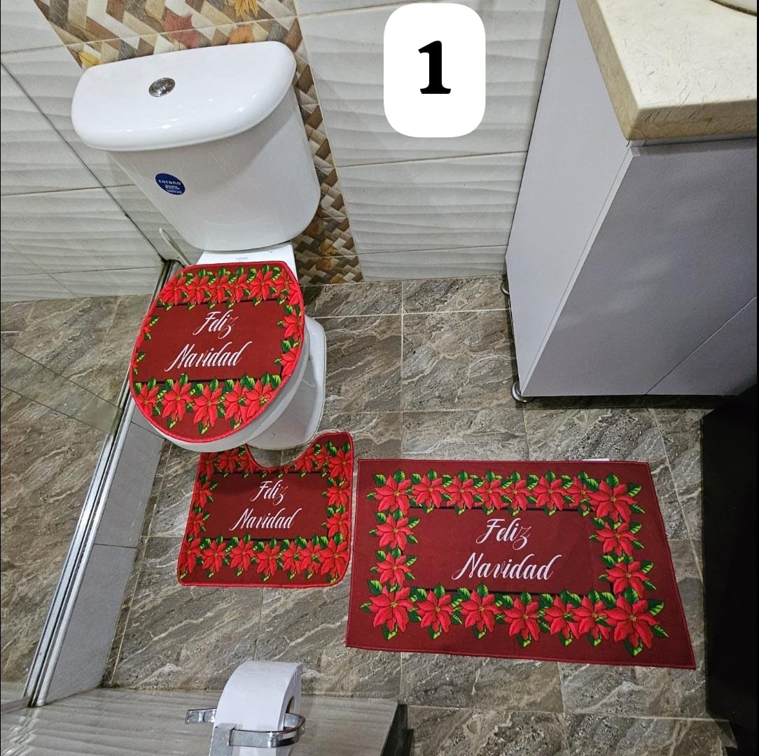 Tapetes Navideños para baño X3