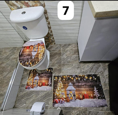 Tapetes Navideños para baño X3