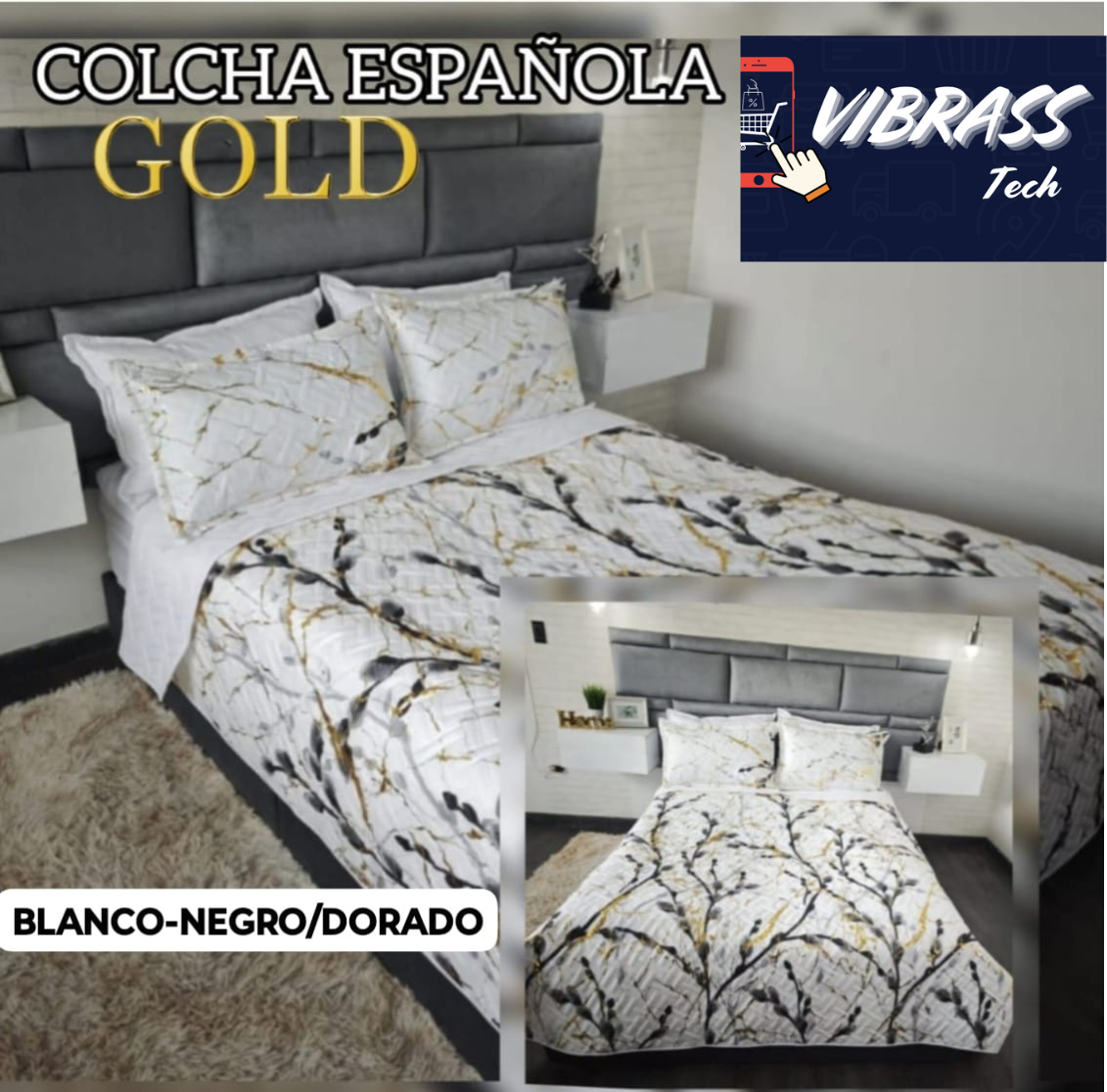 Colcha Española Gold Doble Faz