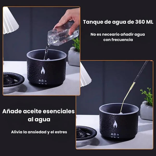 Humidificador De Lujo Volcan Negro🌋🗻