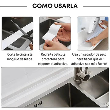 2X1 Cinta De Sellado Premium Impermeable  3,8 cm x 3,2 metros
