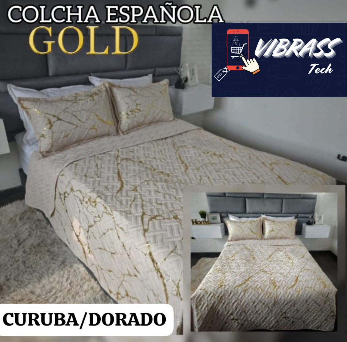 Colcha Española Gold Doble Faz