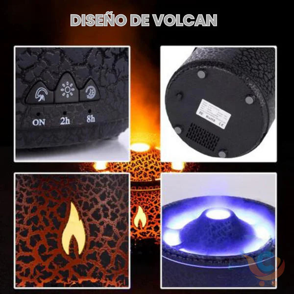 Humidificador De Lujo Volcan Negro🌋🗻