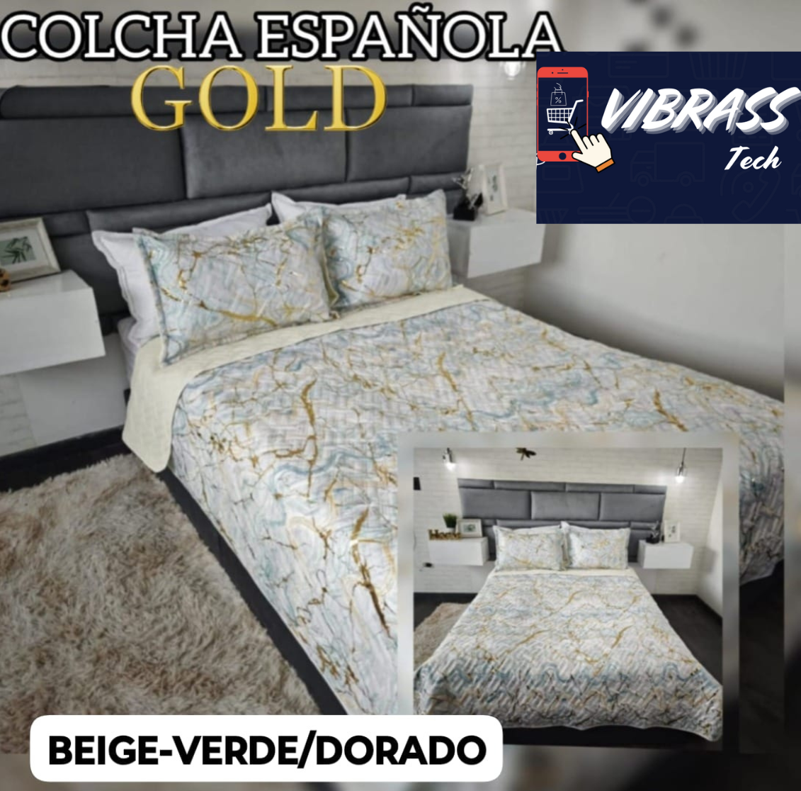 Colcha Española Gold Doble Faz