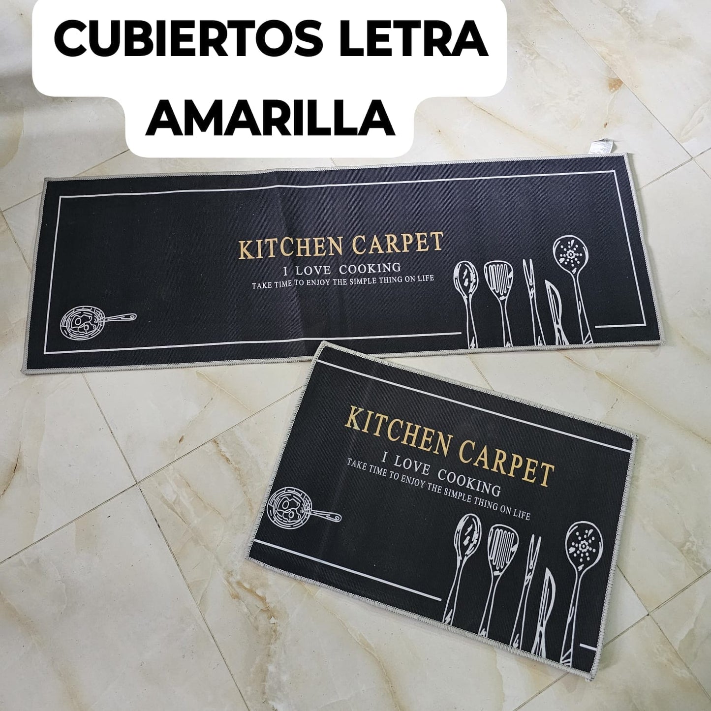 Tapete Cocina Felpa Ultra Absorbente + Gratis Tapete Pequeño