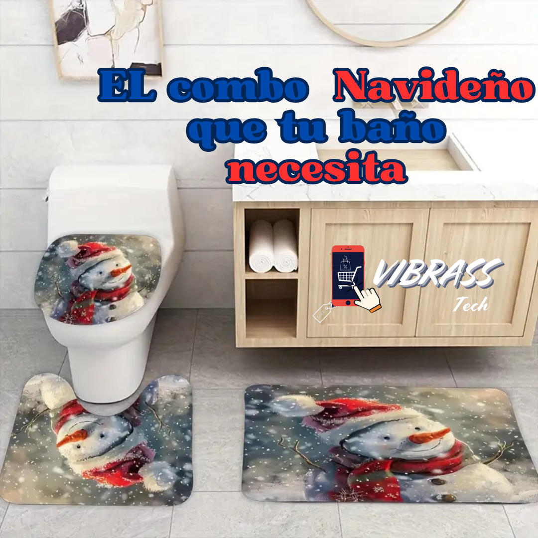 Tapetes Navideños para baño X3