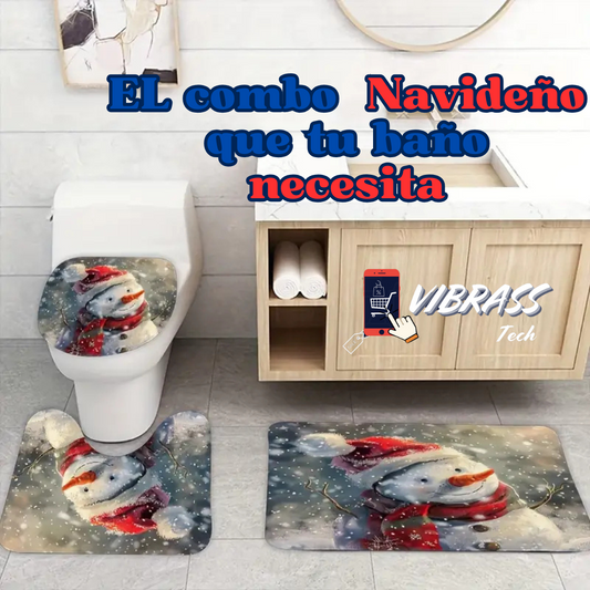 Tapetes Navideños para baño X3