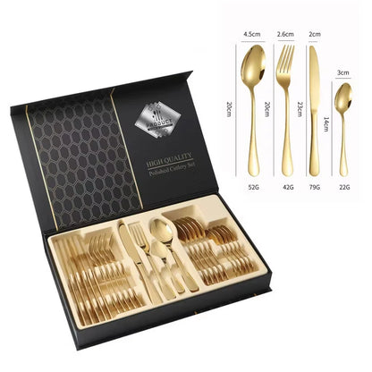 Set De Cubiertos Luxury 24 Piezas En Acero Inoxidable